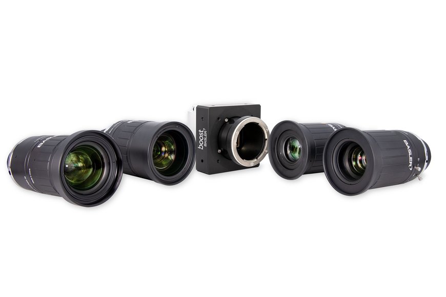 Hohe Auflösungen für CoaXPress-Anwendungen: boost Kamera mit passender Basler F-Mount Lens